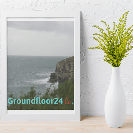 Seaside Serenity Framed photo paper poster with Groundfloor24 with House Logo