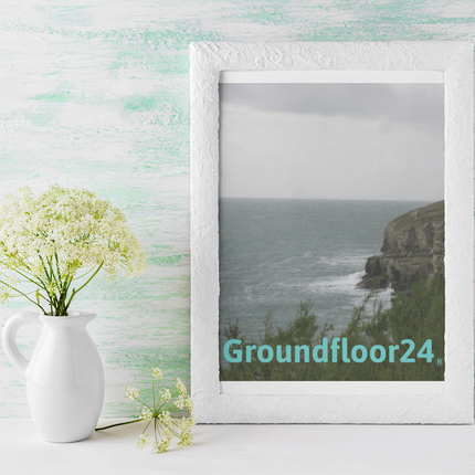 Seaside Serenity Framed photo paper poster with Groundfloor24 without House Logo