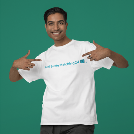 Short-Sleeve Unisex T-Shirt with Real Estate Matching24 Logo
