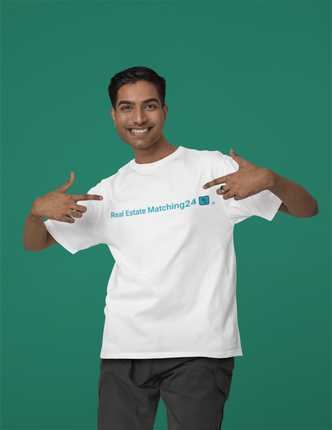 Short-Sleeve Unisex T-Shirt with Real Estate Matching24 Logo