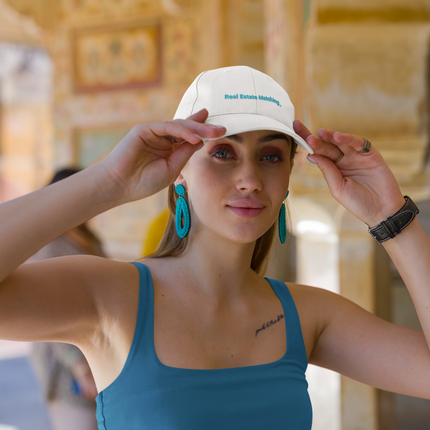 Austria Organic dad hat Real Estate Matching with 3 Logos.