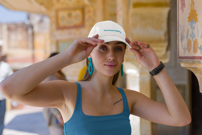 Austria Organic dad hat Real Estate Matching with 3 Logos.