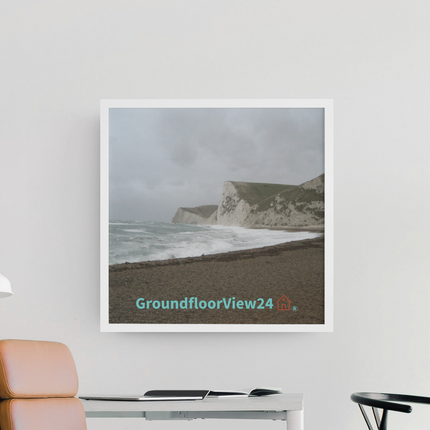 Waves and Sand Poster with hangers with groundfloorview24 with House Logo