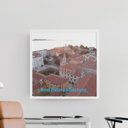 Roof Sunset View Poster with realestatematching without key Logo