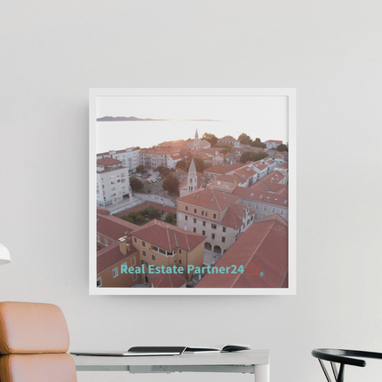 Roof Sunset View Canvas with realestatepartner24 with house Logo