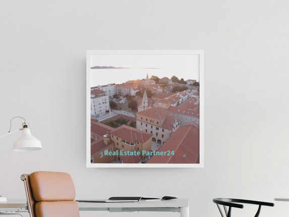 Roof Sunset View Canvas with realestatepartner24 with house Logo