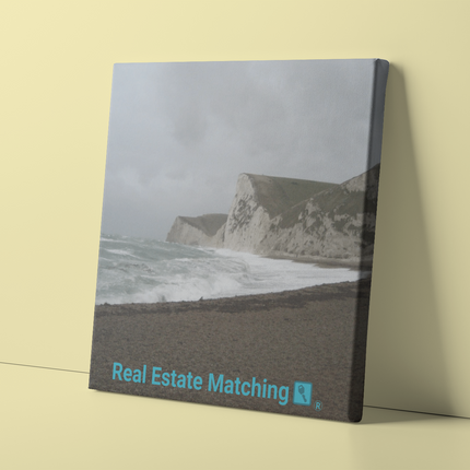 Waves and Sand Poster with realestatematching with key Logo