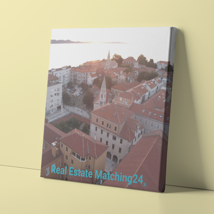 Roof Sunset View Poster with hangers with realestatematching24 without key Logo