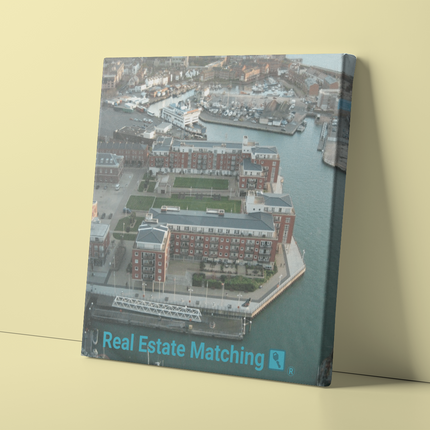 Nice City Photo paper poster with realestatematching with key Logo