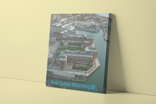 Nice City Photo paper poster with realestatematching with key Logo