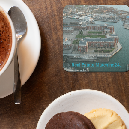 Nice City Cork-back coaster with realestatematching24 without key Logo