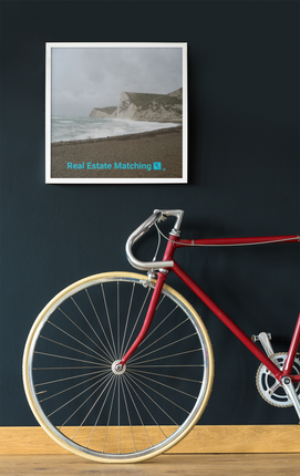 Waves and Sand Poster with hangers with realestatematching with key Logo
