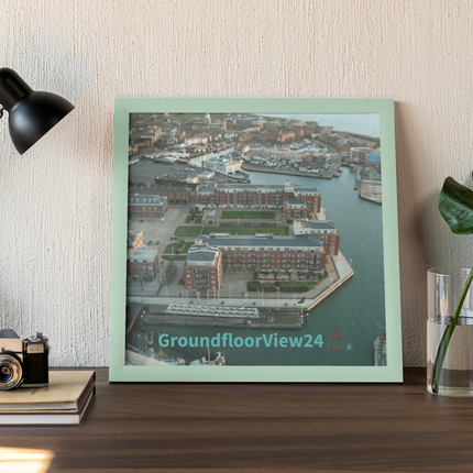 Nice City Framed photo paper poster with groundfloorview24 with House Logo