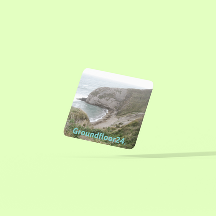 Sea & Hills Cork-back coaster with Groundfloor24 without House Logo