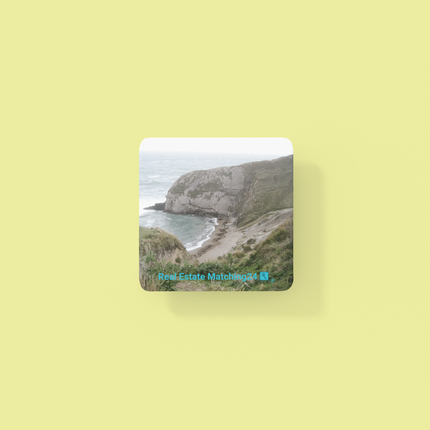 Sea & Hills Cork-back coaster with realestatematching24 with key Logo