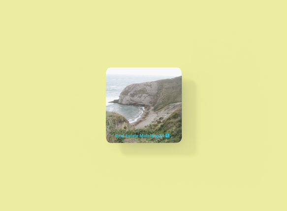 Sea & Hills Cork-back coaster with realestatematching24 with key Logo