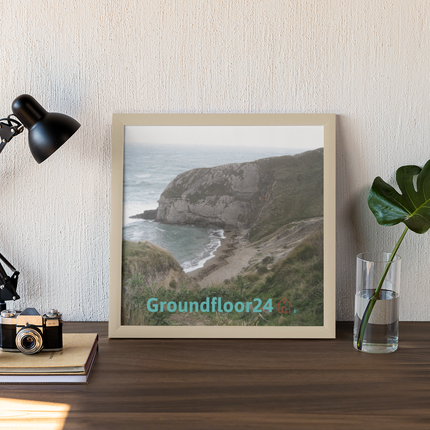 Sea & Hills Framed poster with Groundfloor24 with House Logo