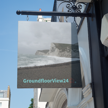 Waves and Sand Photo paper poster with groundfloorview24 with House Logo