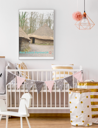 Village Charm Framed canvas with realestatepartner24 with house Logo