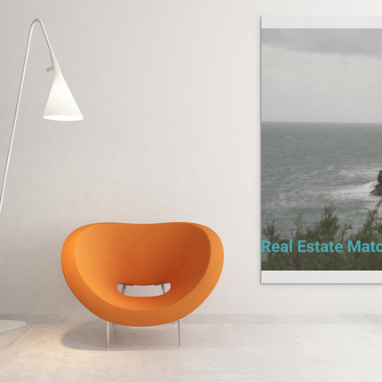 Seaside Serenity Poster with hangers with realestatematching24 without key Logo