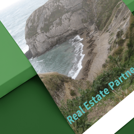 Sea & Hills Thin canvas with realestatepartner24 with house Logo