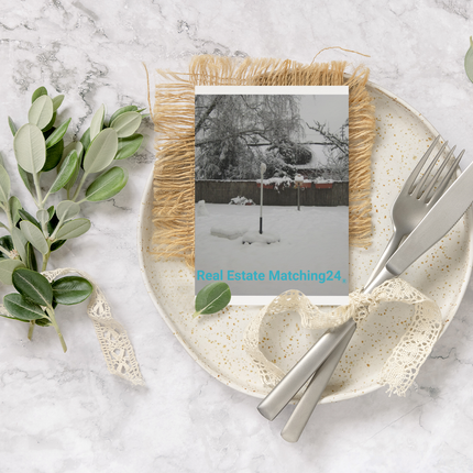 Winter Wonderland Photo paper poster with realestatematching24 with key Logo