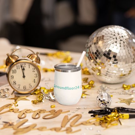 Wine tumbler with Groundfloor24 Logo