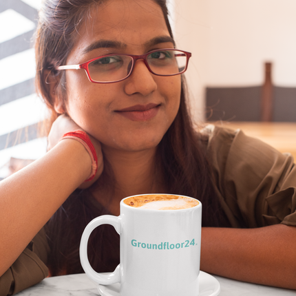 Black Glossy Mug with Groundfloor24 Logo