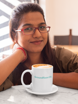 Black Glossy Mug with Groundfloor24 Logo
