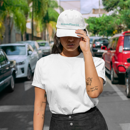 Albania Distressed Dad Hat Groundfloor24 with 3 Logos.