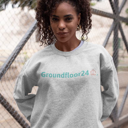 Unisex organic raglan sweatshirt with Groundfloor24 Logo