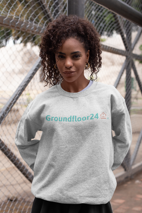Unisex organic raglan sweatshirt with Groundfloor24 Logo
