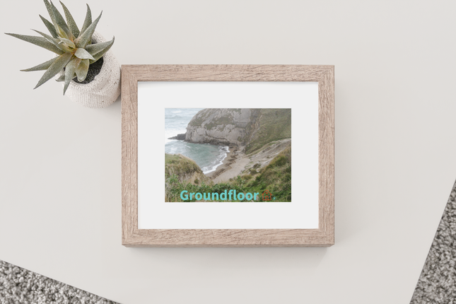 Sea & Hills Framed canvas with Groundfloor with House Logo