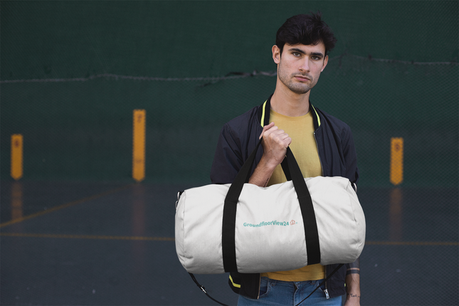 All-over print gym bag Groundfloorview24 with House