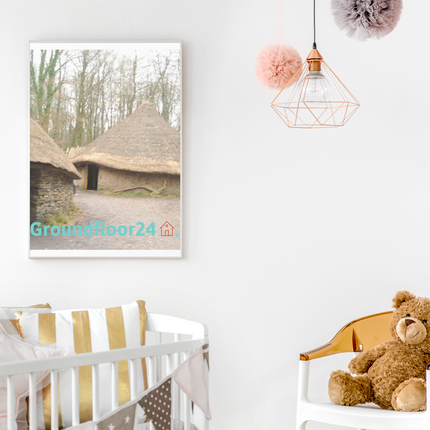Village Charm Framed photo paper poster with Groundfloor24 with House Logo