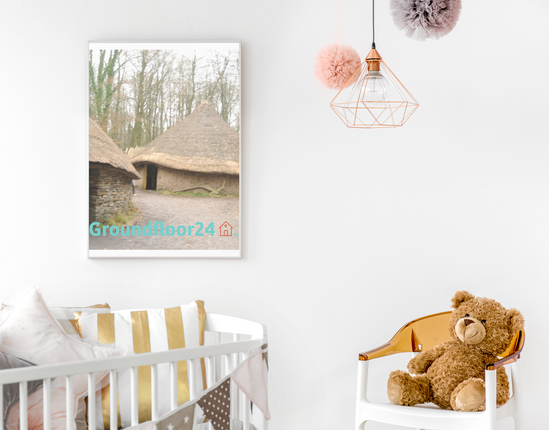 Village Charm Framed photo paper poster with Groundfloor24 with House Logo