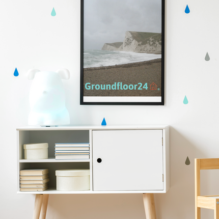 Waves and Sand Thin canvas with Groundfloor24 with House Logo
