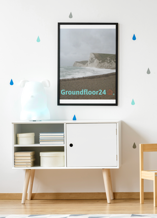 Waves and Sand Thin canvas with Groundfloor24 with House Logo