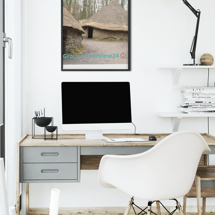 Village Charm Framed canvas with groundfloorview24 with House Logo