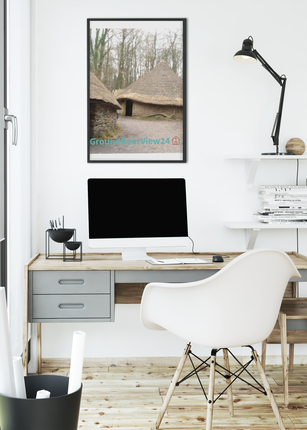Village Charm Framed canvas with groundfloorview24 with House Logo