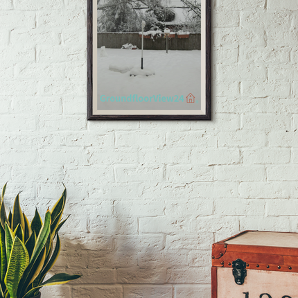 Winter Wonderland Framed photo paper poster with groundfloorview24 with House Logo