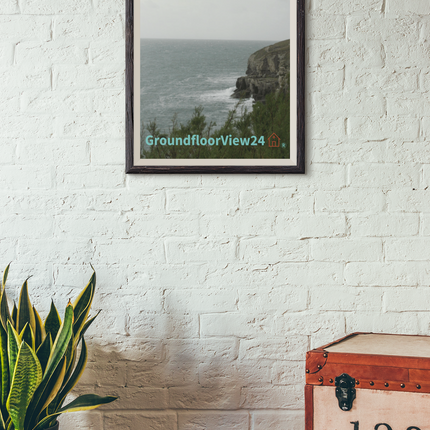 Seaside Serenity Poster with groundfloorview24 with House Logo