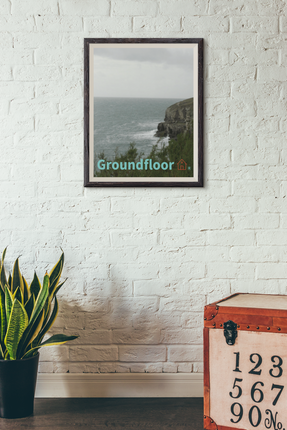Seaside Serenity Canvas with Groundfloor with House Logo