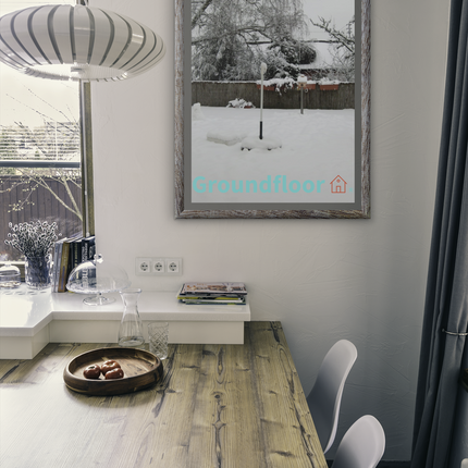 Winter Wonderland Framed photo paper poster with Groundfloor with House Logo
