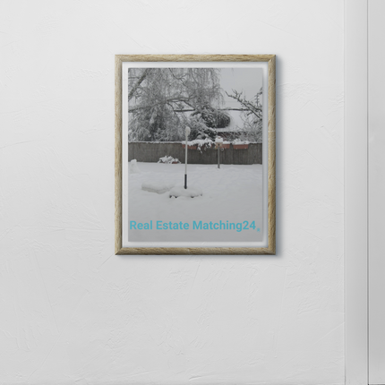 Winter Wonderland Framed canvas with realestatematching24 without key Logo