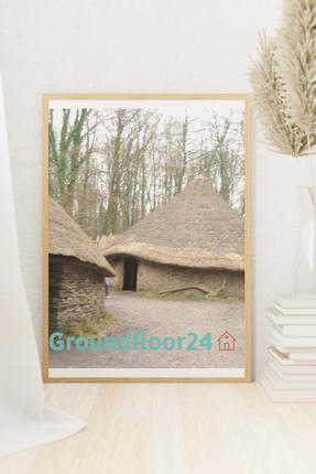 Village Charm Canvas with Groundfloor24 with House Logo