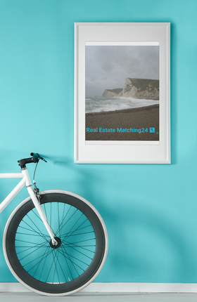 Waves and Sand Thin canvas with realestatematching24 with key Logo