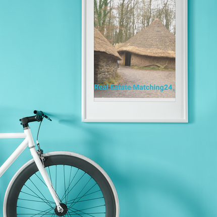 Village Charm Framed poster with realestatematching24 without key Logo