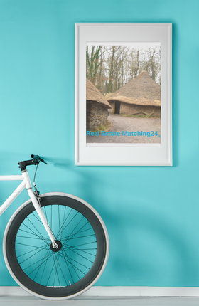 Village Charm Framed poster with realestatematching24 without key Logo