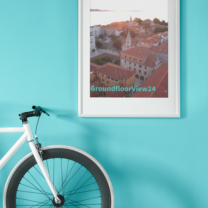 Roof Sunset View Framed photo paper poster with groundfloorview24 with House Logo